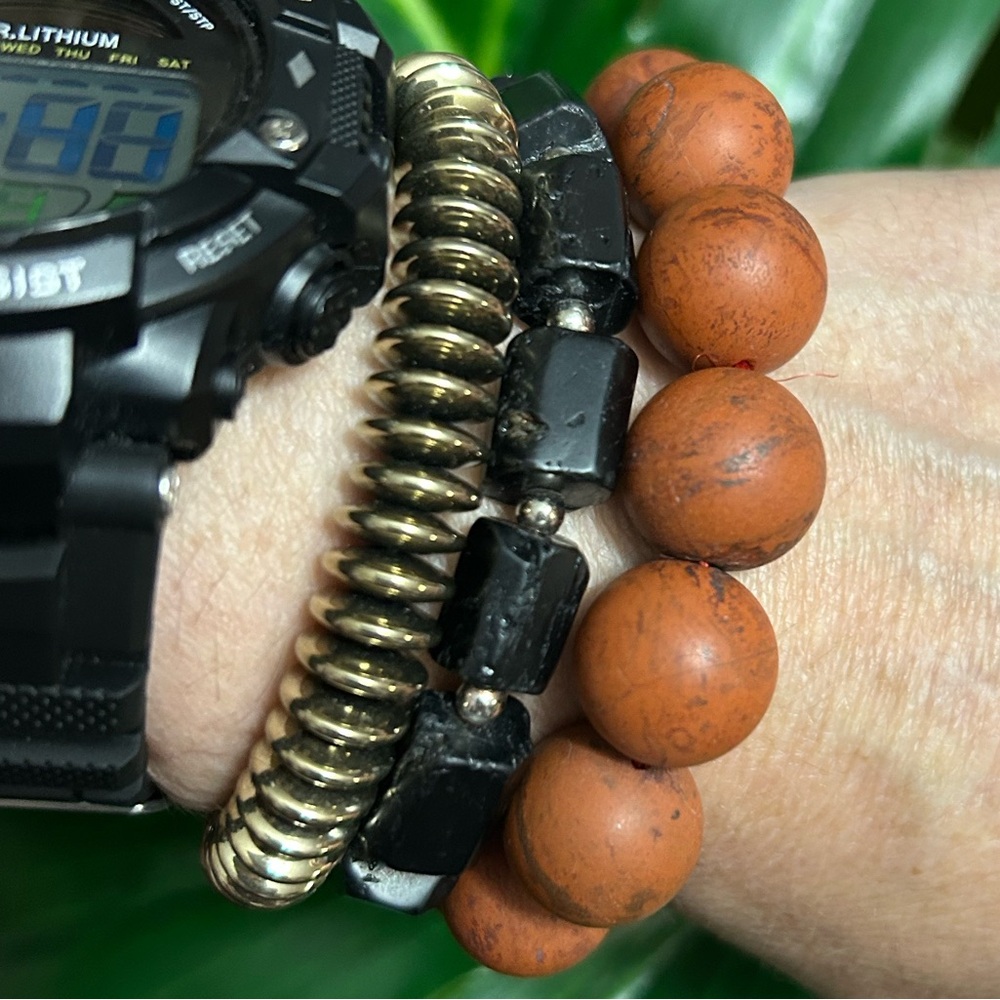 MOROCAN RED AGATE chunky 15mm high quality handmade beaded bracelet